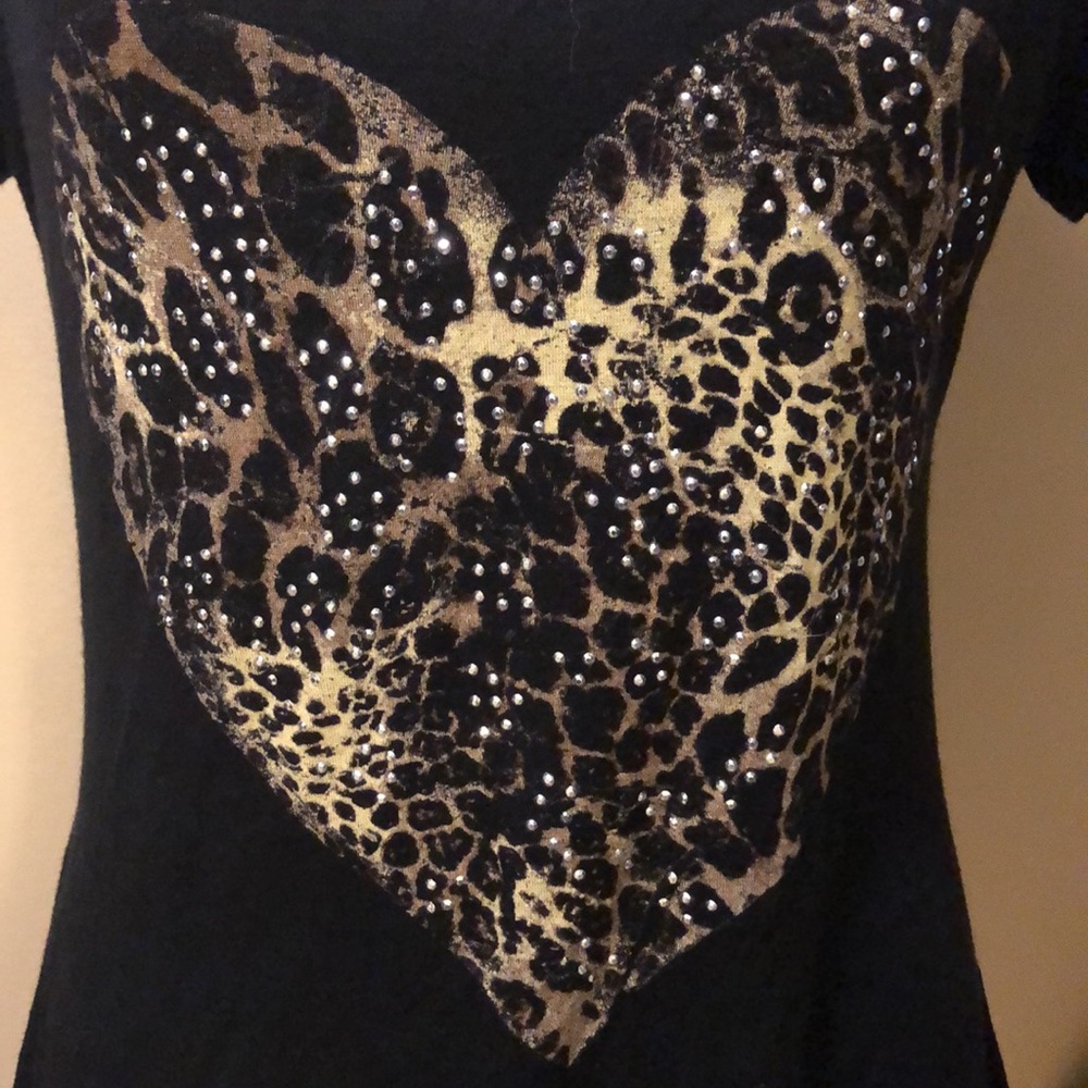 Love J open shoulder sparkle embellished leopard heart ripped back over 🐆 lace - Picture 2 of 11